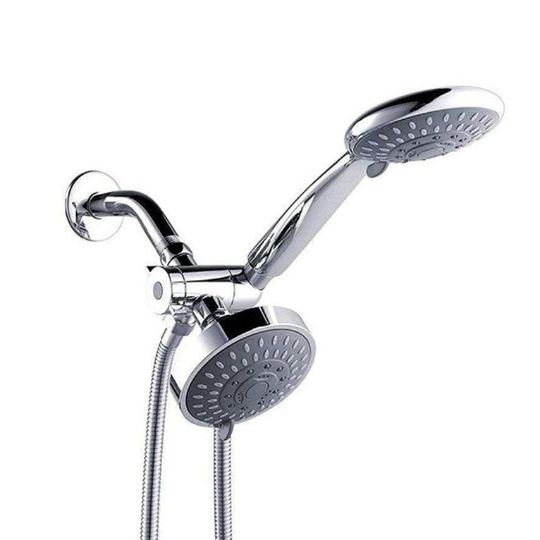 Modern Style Dual Shower Heads Wall Mounted Round Metal Dual Shower Brass Clearhalo 'Bathroom Remodel & Bathroom Fixtures' 'Home Improvement' 'home_improvement' 'home_improvement_shower_heads' 'Shower Heads' 'shower_heads' 'Showers & Bathtubs Plumbing' 'Showers & Bathtubs' 6819649