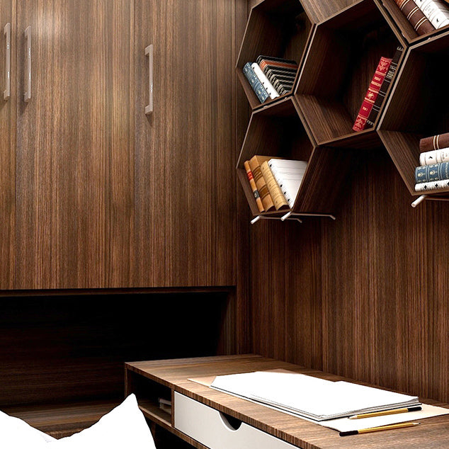 Modern Pearl Wainscoting PVC Wood Grain Wall Access Panel Peel and Stick Wall Tile Dark Brown Clearhalo 'Flooring 'Home Improvement' 'home_improvement' 'home_improvement_wall_paneling' 'Wall Paneling' 'wall_paneling' 'Walls & Ceilings' Walls and Ceiling' 6819719