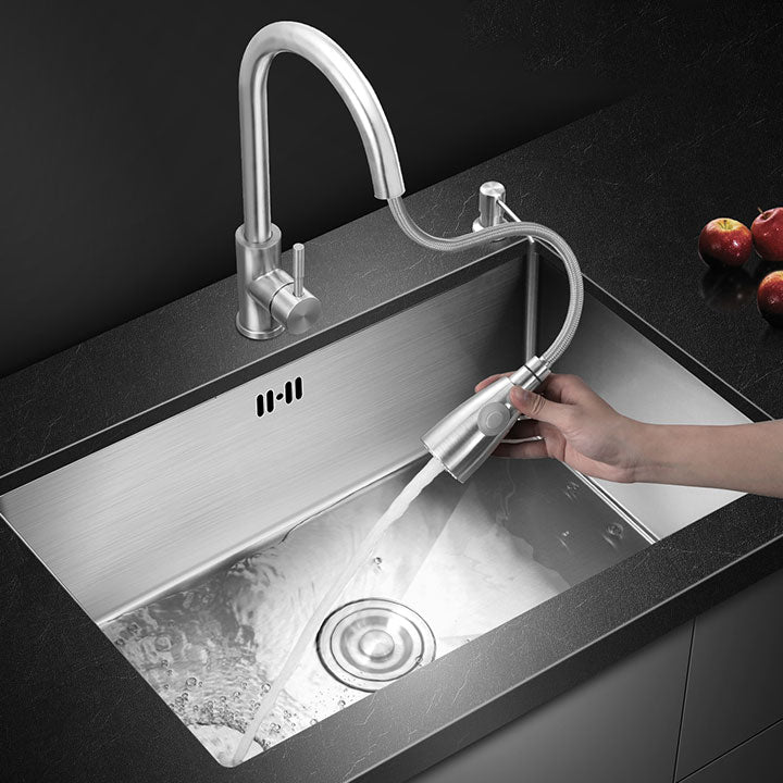Rectangle Stainless Steel Sink Single Bowl Undermount Kitchen Sink Clearhalo 'Home Improvement' 'home_improvement' 'home_improvement_kitchen_sinks' 'Kitchen Remodel & Kitchen Fixtures' 'Kitchen Sinks & Faucet Components' 'Kitchen Sinks' 'kitchen_sinks' 6821590