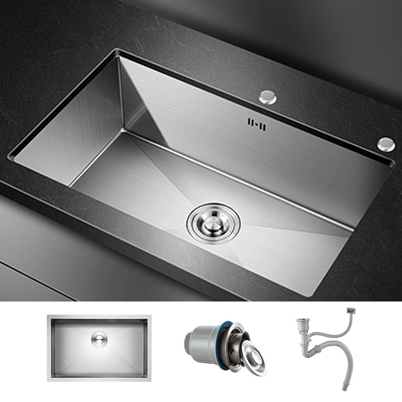 Rectangle Stainless Steel Sink Single Bowl Undermount Kitchen Sink Sink Only None Clearhalo 'Home Improvement' 'home_improvement' 'home_improvement_kitchen_sinks' 'Kitchen Remodel & Kitchen Fixtures' 'Kitchen Sinks & Faucet Components' 'Kitchen Sinks' 'kitchen_sinks' 6821591