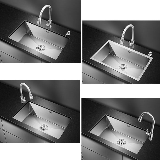 Rectangle Stainless Steel Sink Single Bowl Undermount Kitchen Sink Clearhalo 'Home Improvement' 'home_improvement' 'home_improvement_kitchen_sinks' 'Kitchen Remodel & Kitchen Fixtures' 'Kitchen Sinks & Faucet Components' 'Kitchen Sinks' 'kitchen_sinks' 6821593
