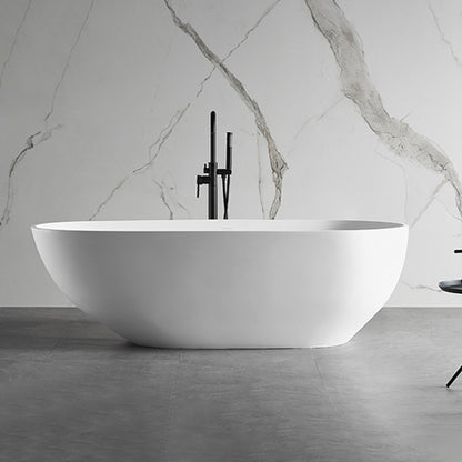 Modern Stone Soaking Bath White Freestanding Bathtub for Bathroom Matte White Clearhalo 'Bathroom Remodel & Bathroom Fixtures' 'Bathtubs' 'Home Improvement' 'home_improvement' 'home_improvement_bathtubs' 'Showers & Bathtubs' 6821610
