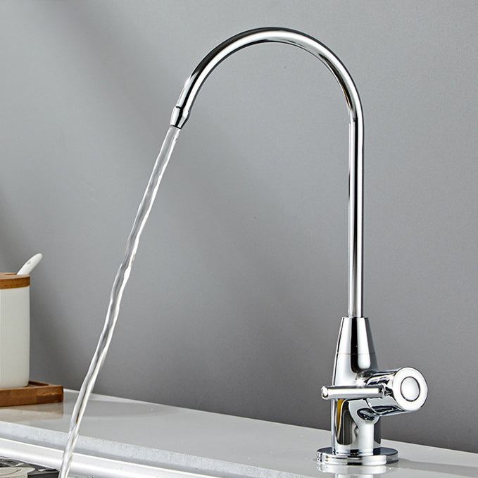 Modern High-Arc Kitchen Faucet Stainless Steel Swivel Spout Standard Kitchen Faucets Clearhalo 'Home Improvement' 'home_improvement' 'home_improvement_kitchen_faucets' 'Kitchen Faucets' 'Kitchen Remodel & Kitchen Fixtures' 'Kitchen Sinks & Faucet Components' 'kitchen_faucets' 6822892
