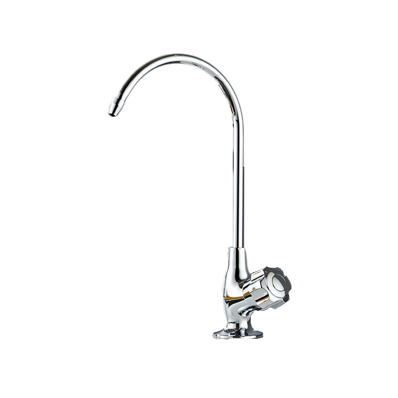 Modern High-Arc Kitchen Faucet Stainless Steel Swivel Spout Standard Kitchen Faucets 1.6"W Interface Knob Handles Clearhalo 'Home Improvement' 'home_improvement' 'home_improvement_kitchen_faucets' 'Kitchen Faucets' 'Kitchen Remodel & Kitchen Fixtures' 'Kitchen Sinks & Faucet Components' 'kitchen_faucets' 6822896