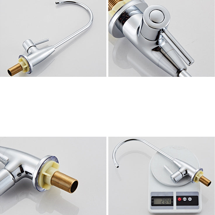 Modern High-Arc Kitchen Faucet Stainless Steel Swivel Spout Standard Kitchen Faucets Clearhalo 'Home Improvement' 'home_improvement' 'home_improvement_kitchen_faucets' 'Kitchen Faucets' 'Kitchen Remodel & Kitchen Fixtures' 'Kitchen Sinks & Faucet Components' 'kitchen_faucets' 6822899