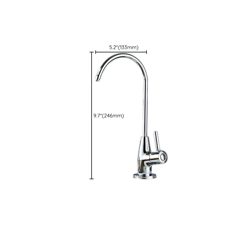 Modern High-Arc Kitchen Faucet Stainless Steel Swivel Spout Standard Kitchen Faucets Clearhalo 'Home Improvement' 'home_improvement' 'home_improvement_kitchen_faucets' 'Kitchen Faucets' 'Kitchen Remodel & Kitchen Fixtures' 'Kitchen Sinks & Faucet Components' 'kitchen_faucets' 6822903