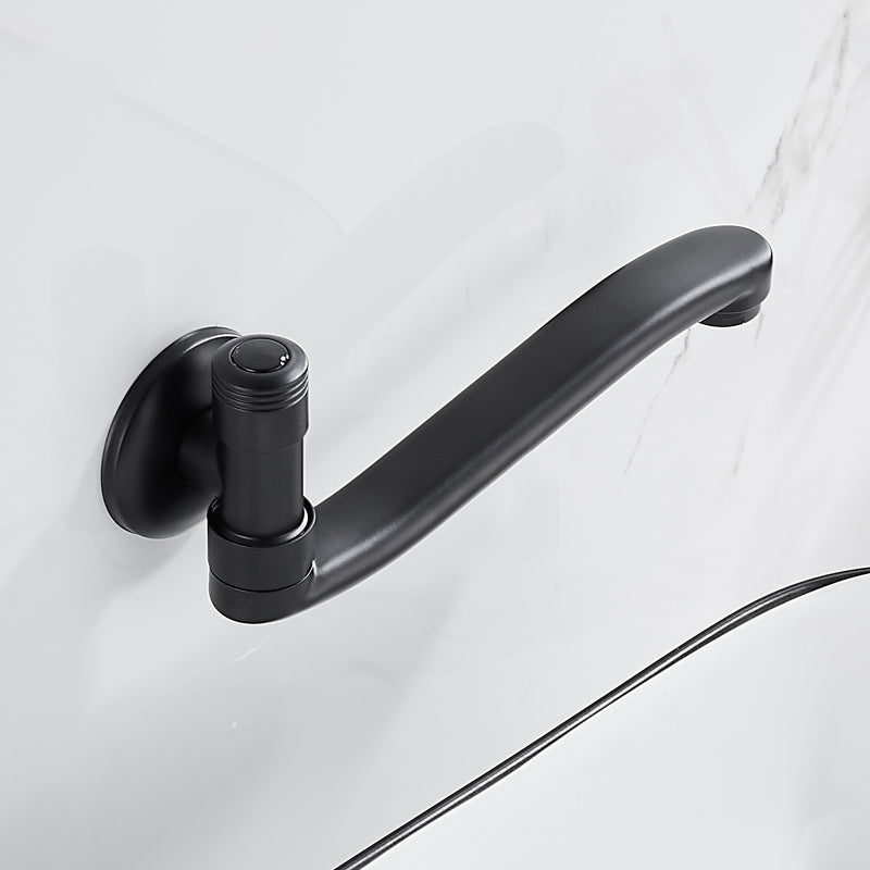 Swivel Tub Filler Wall Mount Copper Low Arc Knob Handle Tub Faucet Trim Clearhalo 'Bathroom Remodel & Bathroom Fixtures' 'Bathtub Faucets' 'bathtub_faucets' 'Home Improvement' 'home_improvement' 'home_improvement_bathtub_faucets' 6823350