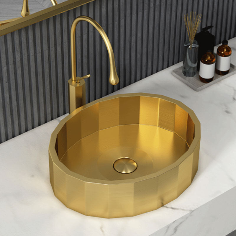 Modern Bathroom Sink Solid Color Metal Trough Bathroom Sink with Pop-Up Drain Clearhalo 'Bathroom Remodel & Bathroom Fixtures' 'Bathroom Sinks & Faucet Components' 'Bathroom Sinks' 'bathroom_sink' 'Home Improvement' 'home_improvement' 'home_improvement_bathroom_sink' 6823398