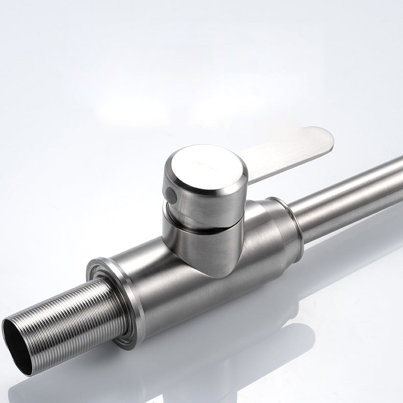 Contemporary Kitchen Faucet Stainless Steel Swivel Spout Standard Kitchen Faucets Clearhalo 'Home Improvement' 'home_improvement' 'home_improvement_kitchen_faucets' 'Kitchen Faucets' 'Kitchen Remodel & Kitchen Fixtures' 'Kitchen Sinks & Faucet Components' 'kitchen_faucets' 6823451