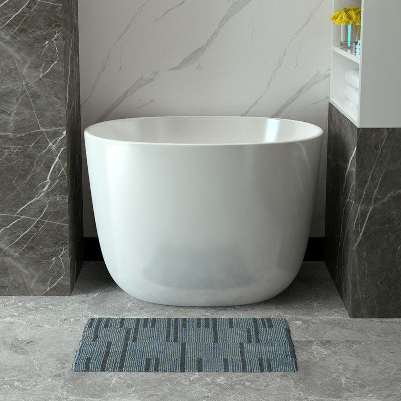 Modern Style Freestanding Bath Tub Acrylic Round Bathtub in White 47"L x 23"W x 27"H Clearhalo 'Bathroom Remodel & Bathroom Fixtures' 'Bathtubs' 'Home Improvement' 'home_improvement' 'home_improvement_bathtubs' 'Showers & Bathtubs' 6824506