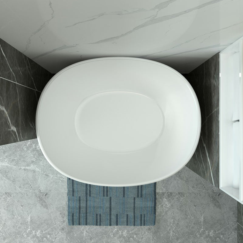 Modern Style Freestanding Bath Tub Acrylic Round Bathtub in White 31"L x 23"W x 27"H Clearhalo 'Bathroom Remodel & Bathroom Fixtures' 'Bathtubs' 'Home Improvement' 'home_improvement' 'home_improvement_bathtubs' 'Showers & Bathtubs' 6824509