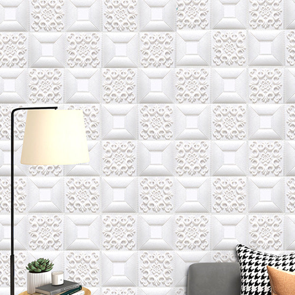 Gorgeous Style Wall Plank 3D Print Bathroom Living Room Wall Panels Set of 100 White Nano Clearhalo 'Flooring 'Home Improvement' 'home_improvement' 'home_improvement_wall_paneling' 'Wall Paneling' 'wall_paneling' 'Walls & Ceilings' Walls and Ceiling' 6828087