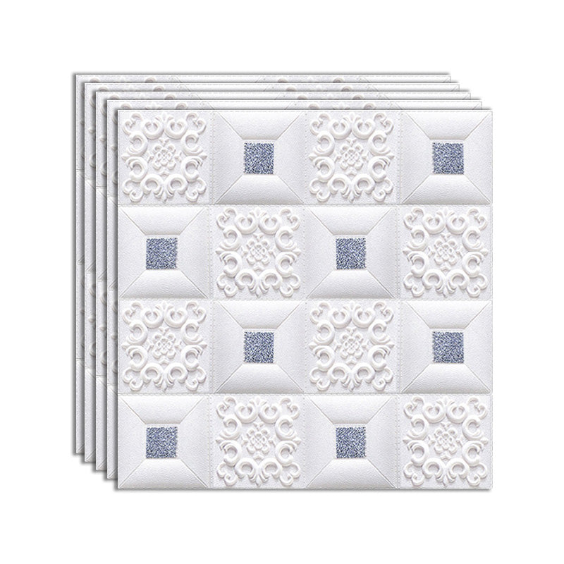 Gorgeous Style Wall Plank 3D Print Bathroom Living Room Wall Panels Set of 100 White-Silver Standard Payment Clearhalo 'Flooring 'Home Improvement' 'home_improvement' 'home_improvement_wall_paneling' 'Wall Paneling' 'wall_paneling' 'Walls & Ceilings' Walls and Ceiling' 6828110