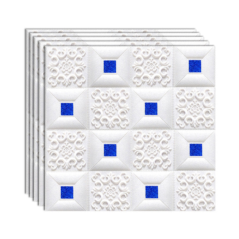 Gorgeous Style Wall Plank 3D Print Bathroom Living Room Wall Panels Set of 100 White-Blue Standard Payment Clearhalo 'Flooring 'Home Improvement' 'home_improvement' 'home_improvement_wall_paneling' 'Wall Paneling' 'wall_paneling' 'Walls & Ceilings' Walls and Ceiling' 6828111