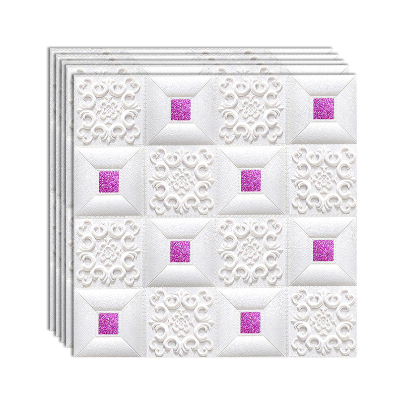 Gorgeous Style Wall Plank 3D Print Bathroom Living Room Wall Panels Set of 100 White-Purple Standard Payment Clearhalo 'Flooring 'Home Improvement' 'home_improvement' 'home_improvement_wall_paneling' 'Wall Paneling' 'wall_paneling' 'Walls & Ceilings' Walls and Ceiling' 6828112