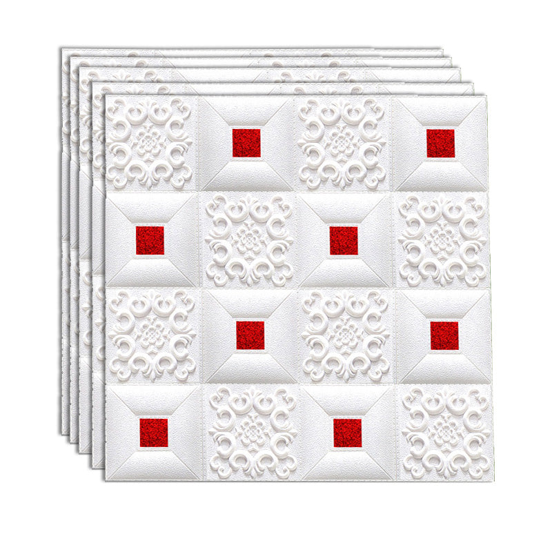 Gorgeous Style Wall Plank 3D Print Bathroom Living Room Wall Panels Set of 100 White-Red Standard Payment Clearhalo 'Flooring 'Home Improvement' 'home_improvement' 'home_improvement_wall_paneling' 'Wall Paneling' 'wall_paneling' 'Walls & Ceilings' Walls and Ceiling' 6828113