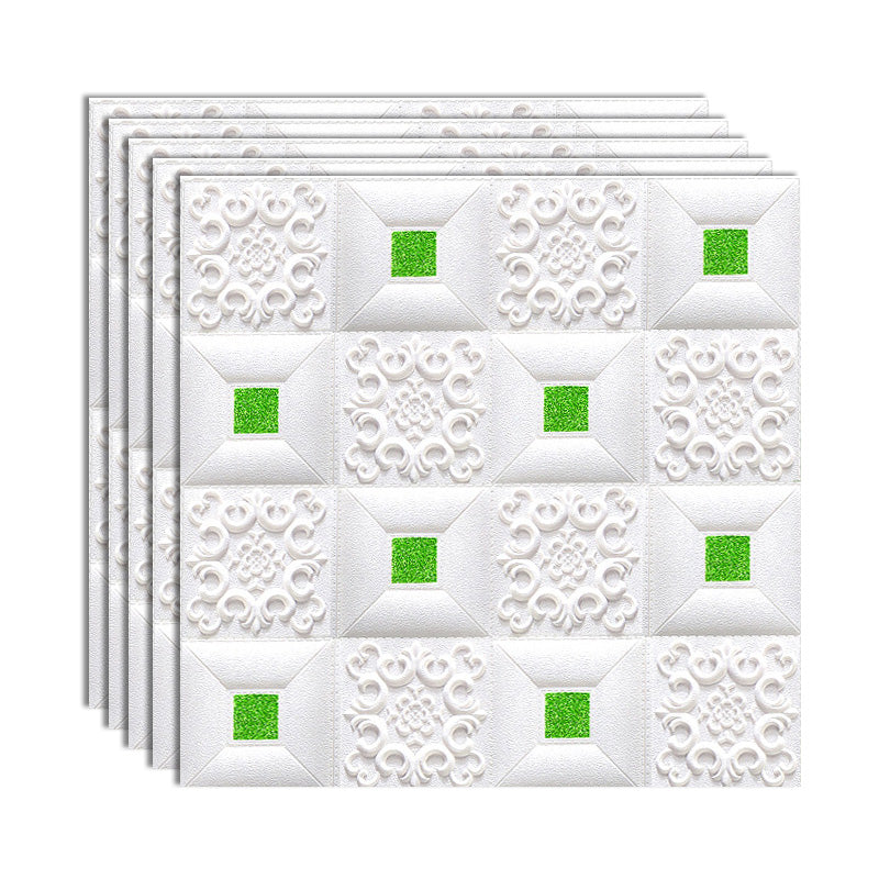 Gorgeous Style Wall Plank 3D Print Bathroom Living Room Wall Panels Set of 100 White-Green Standard Payment Clearhalo 'Flooring 'Home Improvement' 'home_improvement' 'home_improvement_wall_paneling' 'Wall Paneling' 'wall_paneling' 'Walls & Ceilings' Walls and Ceiling' 6828114