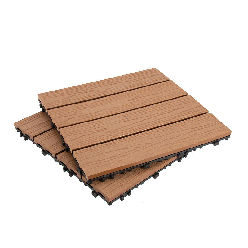 Composite Flooring Tile Interlocking Outdoor Flooring Flooring Tile Dark Wood Clearhalo 'Home Improvement' 'home_improvement' 'home_improvement_outdoor_deck_tiles_planks' 'Outdoor Deck Tiles & Planks' 'Outdoor Flooring & Tile' 'Outdoor Remodel' 'outdoor_deck_tiles_planks' 6835026