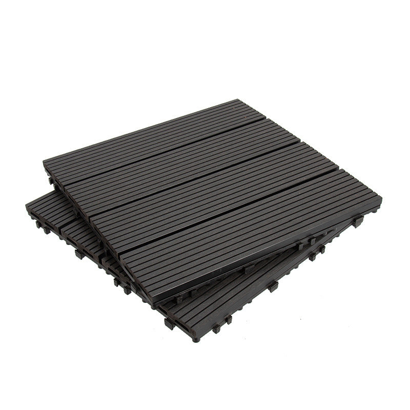 Composite Flooring Tile Interlocking Outdoor Flooring Flooring Tile Black Gray Clearhalo 'Home Improvement' 'home_improvement' 'home_improvement_outdoor_deck_tiles_planks' 'Outdoor Deck Tiles & Planks' 'Outdoor Flooring & Tile' 'Outdoor Remodel' 'outdoor_deck_tiles_planks' 6835034
