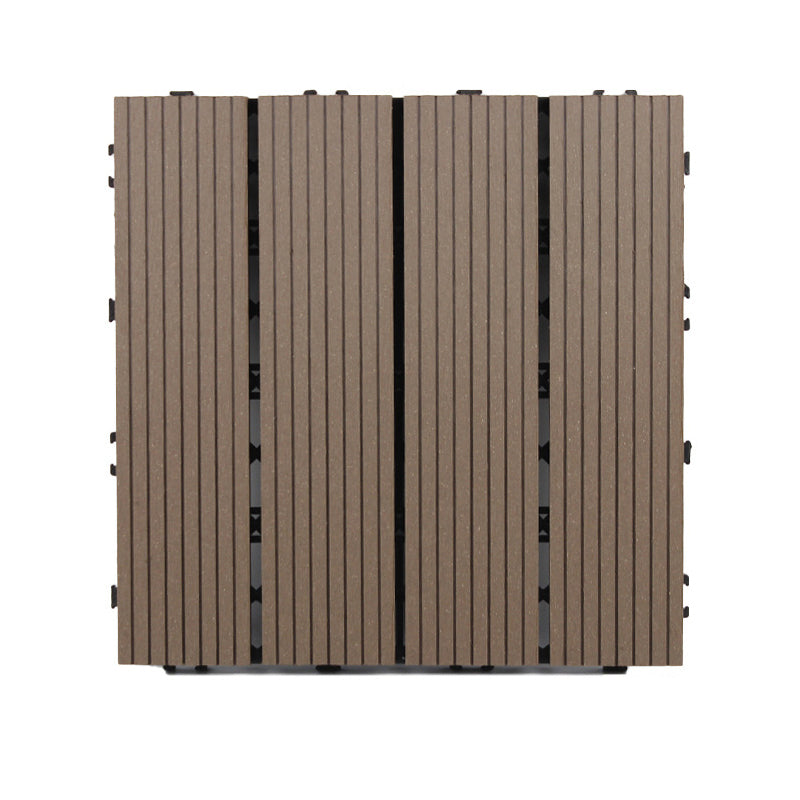 Wooden Flooring Tile Solid Color Click Lock Non-Skid Outdoor Patio Coffee Clearhalo 'Home Improvement' 'home_improvement' 'home_improvement_outdoor_deck_tiles_planks' 'Outdoor Deck Tiles & Planks' 'Outdoor Flooring & Tile' 'Outdoor Remodel' 'outdoor_deck_tiles_planks' 6835043
