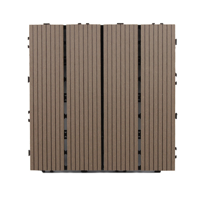 Wooden Flooring Tile Solid Color Click Lock Non-Skid Outdoor Patio Coffee Clearhalo 'Home Improvement' 'home_improvement' 'home_improvement_outdoor_deck_tiles_planks' 'Outdoor Deck Tiles & Planks' 'Outdoor Flooring & Tile' 'Outdoor Remodel' 'outdoor_deck_tiles_planks' 6835043