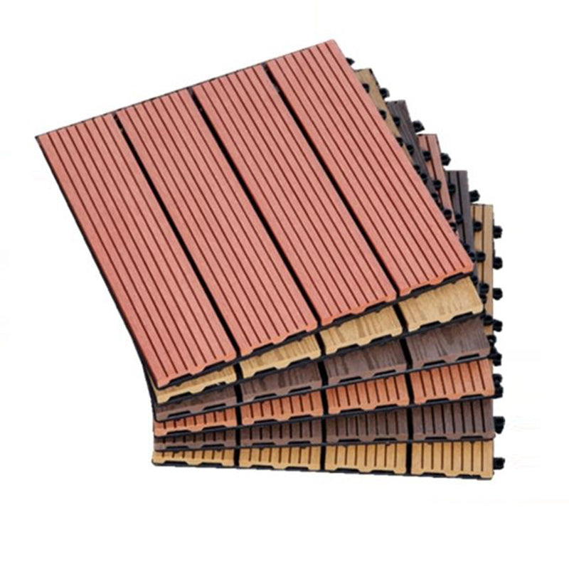 Wooden Flooring Tile Solid Color Click Lock Non-Skid Outdoor Patio Clearhalo 'Home Improvement' 'home_improvement' 'home_improvement_outdoor_deck_tiles_planks' 'Outdoor Deck Tiles & Planks' 'Outdoor Flooring & Tile' 'Outdoor Remodel' 'outdoor_deck_tiles_planks' 6835044