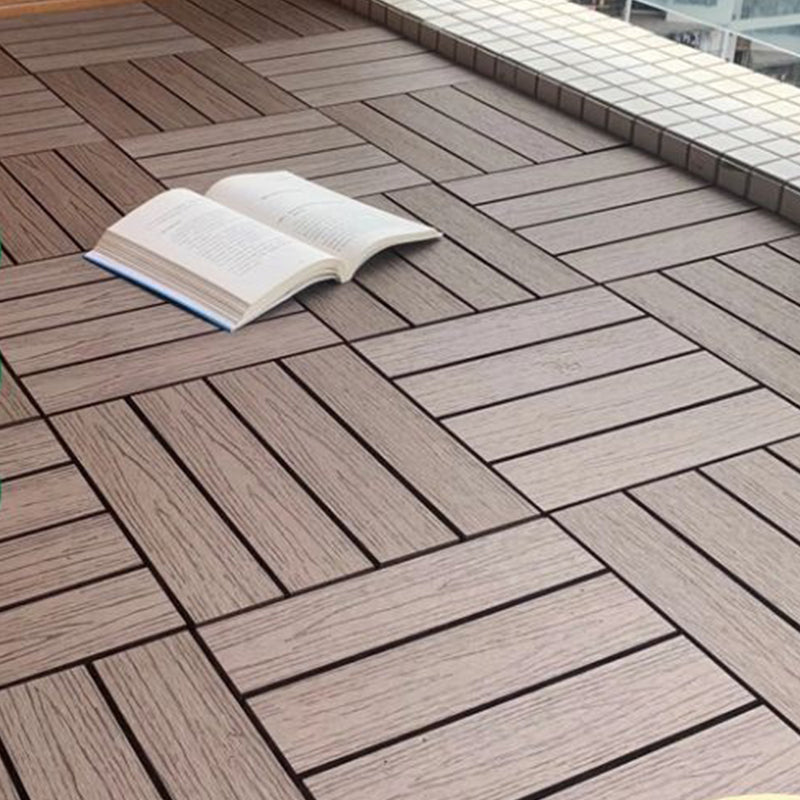 Wooden Flooring Tile Solid Color Click Lock Non-Skid Outdoor Patio Clearhalo 'Home Improvement' 'home_improvement' 'home_improvement_outdoor_deck_tiles_planks' 'Outdoor Deck Tiles & Planks' 'Outdoor Flooring & Tile' 'Outdoor Remodel' 'outdoor_deck_tiles_planks' 6835046