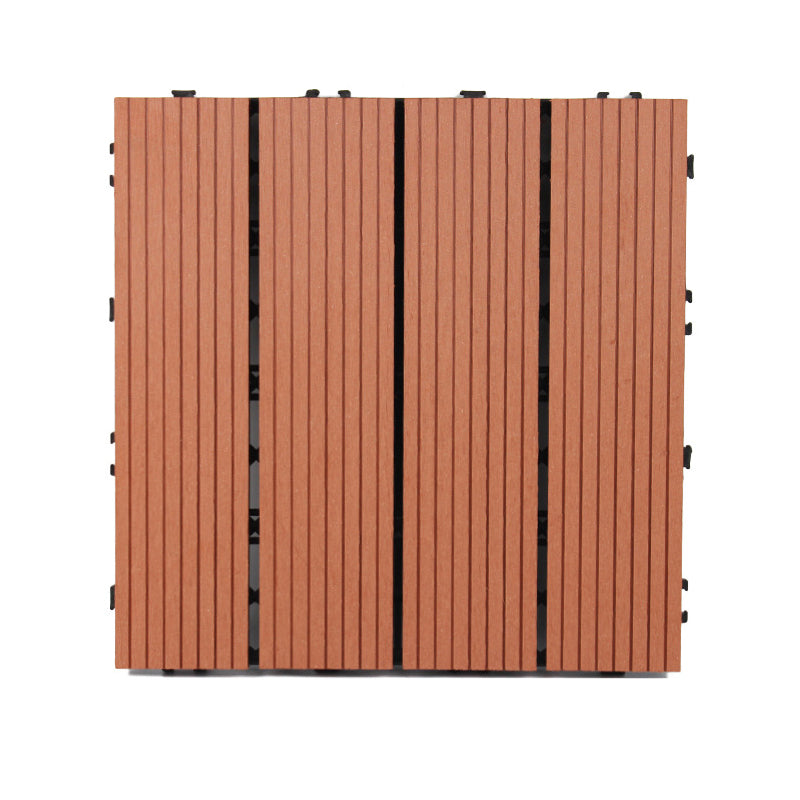 Wooden Flooring Tile Solid Color Click Lock Non-Skid Outdoor Patio Rosewood Clearhalo 'Home Improvement' 'home_improvement' 'home_improvement_outdoor_deck_tiles_planks' 'Outdoor Deck Tiles & Planks' 'Outdoor Flooring & Tile' 'Outdoor Remodel' 'outdoor_deck_tiles_planks' 6835051