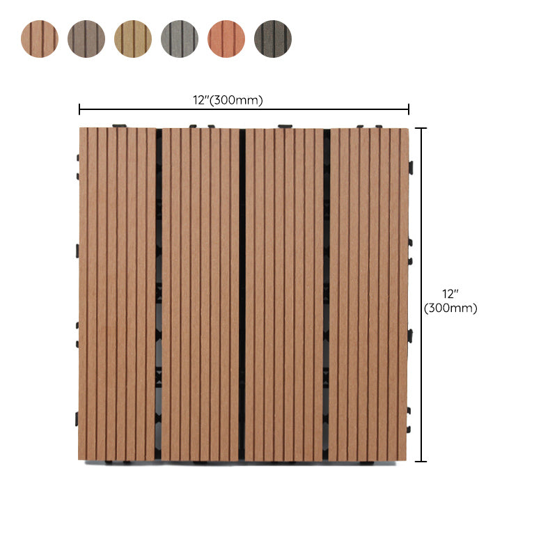 Wooden Flooring Tile Solid Color Click Lock Non-Skid Outdoor Patio Clearhalo 'Home Improvement' 'home_improvement' 'home_improvement_outdoor_deck_tiles_planks' 'Outdoor Deck Tiles & Planks' 'Outdoor Flooring & Tile' 'Outdoor Remodel' 'outdoor_deck_tiles_planks' 6835057