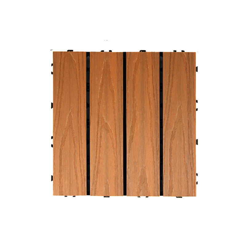 Classical Flooring Tile Interlocking Composite Outdoor Flooring Flooring Tile Teak Clearhalo 'Home Improvement' 'home_improvement' 'home_improvement_outdoor_deck_tiles_planks' 'Outdoor Deck Tiles & Planks' 'Outdoor Flooring & Tile' 'Outdoor Remodel' 'outdoor_deck_tiles_planks' 6835078