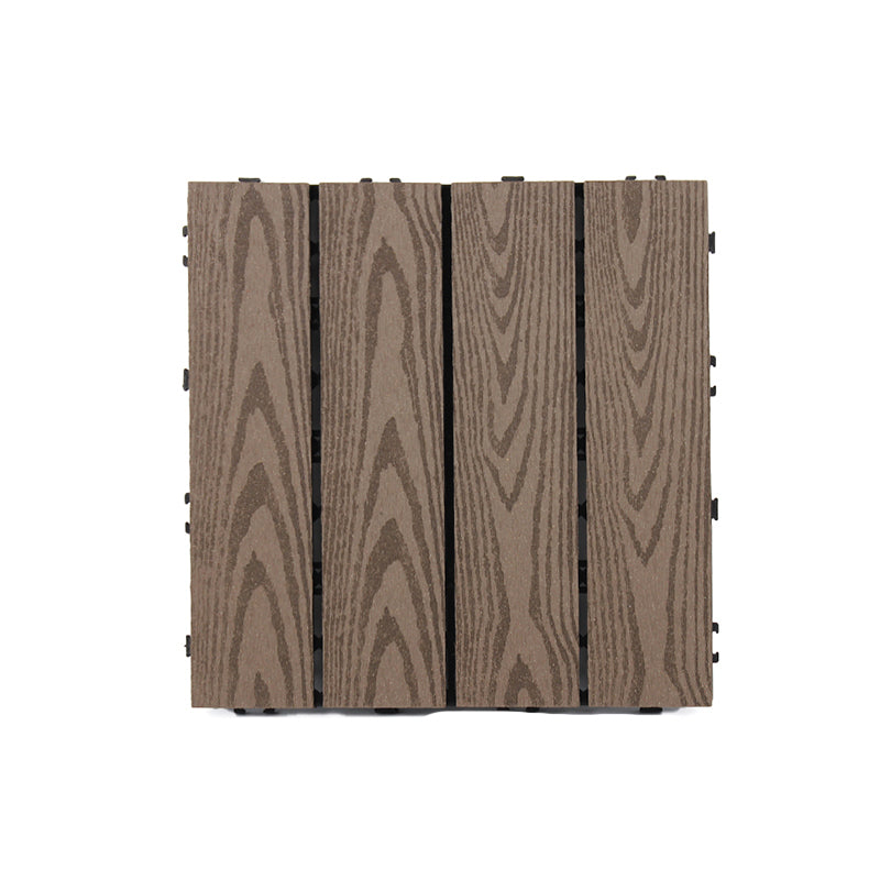 Classical Flooring Tile Interlocking Composite Outdoor Flooring Flooring Tile Dark Khaki Clearhalo 'Home Improvement' 'home_improvement' 'home_improvement_outdoor_deck_tiles_planks' 'Outdoor Deck Tiles & Planks' 'Outdoor Flooring & Tile' 'Outdoor Remodel' 'outdoor_deck_tiles_planks' 6835085