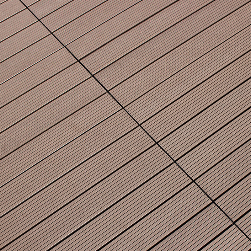 Polypropylene Deck Tile Kit 4-Slat Interlocking Patio Tiles Outdoor Patio 23.6"L x 11.8"W x 0.8"H Coffee Clearhalo 'Home Improvement' 'home_improvement' 'home_improvement_outdoor_deck_tiles_planks' 'Outdoor Deck Tiles & Planks' 'Outdoor Flooring & Tile' 'Outdoor Remodel' 'outdoor_deck_tiles_planks' 6835098