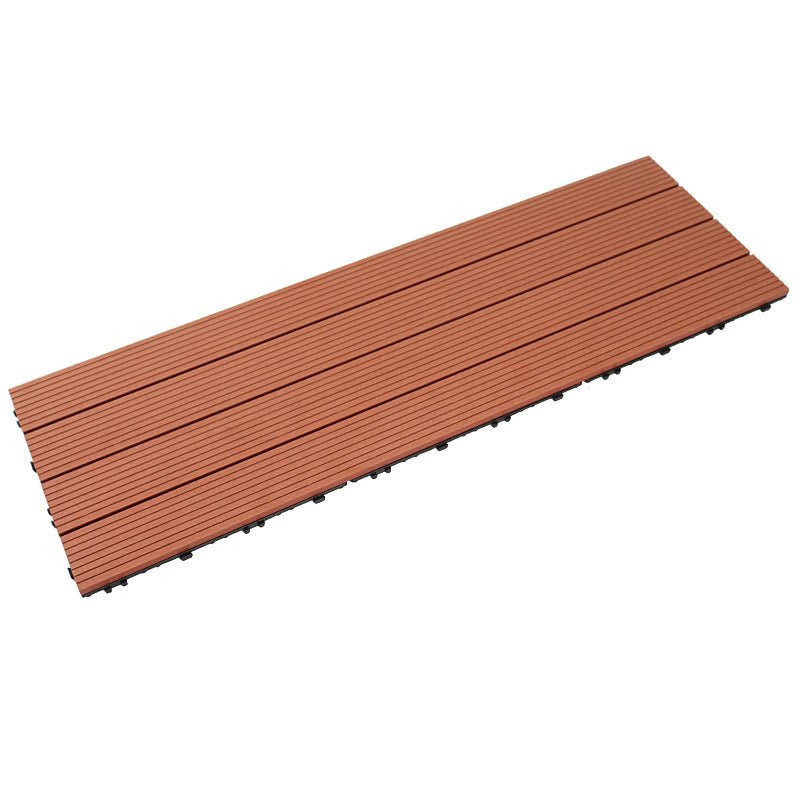 Polypropylene Deck Tile Kit 4-Slat Interlocking Patio Tiles Outdoor Patio 35"L x 12"W x 1"H Rosewood Clearhalo 'Home Improvement' 'home_improvement' 'home_improvement_outdoor_deck_tiles_planks' 'Outdoor Deck Tiles & Planks' 'Outdoor Flooring & Tile' 'Outdoor Remodel' 'outdoor_deck_tiles_planks' 6835113