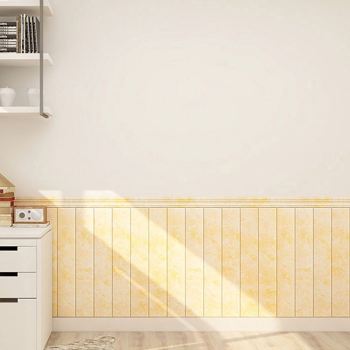 Gorgeous Style Wall Plank 3D Print Bathroom Living Room Foam Baseboard Yellow White 92.5" 0.31" Clearhalo 'Flooring 'Home Improvement' 'home_improvement' 'home_improvement_wall_paneling' 'Wall Paneling' 'wall_paneling' 'Walls & Ceilings' Walls and Ceiling' 6835126