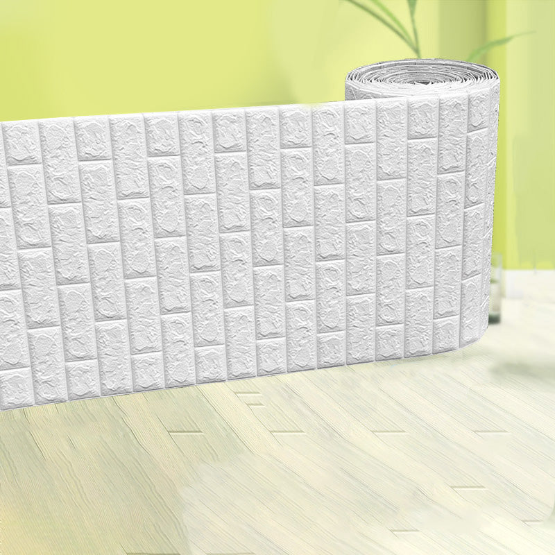 Modern Pearl Wainscoting Water Proof PVC Wall Access Panel Peel and Stick Wall Tile White Nano Strong Glue Fund Clearhalo 'Flooring 'Home Improvement' 'home_improvement' 'home_improvement_wall_paneling' 'Wall Paneling' 'wall_paneling' 'Walls & Ceilings' Walls and Ceiling' 6835164