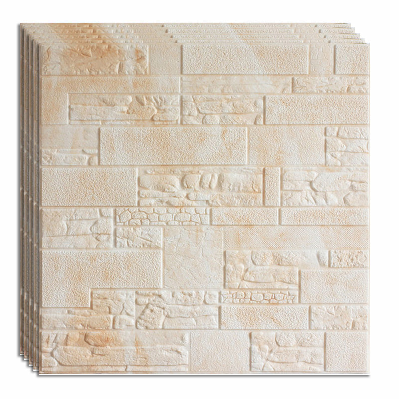 Modern Tin Backsplash Paneling 3D Foam Cotton Wall Ceiling Wood Board Set of 40 Yellow White 3D Embossed Clearhalo 'Flooring 'Home Improvement' 'home_improvement' 'home_improvement_wall_paneling' 'Wall Paneling' 'wall_paneling' 'Walls & Ceilings' Walls and Ceiling' 6835282