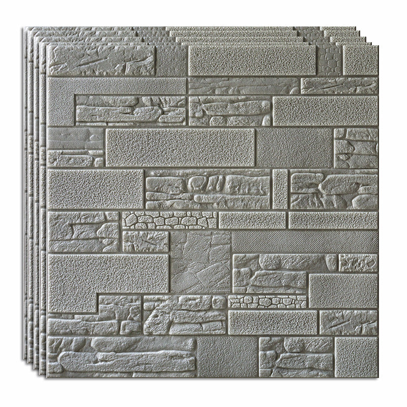 Modern Tin Backsplash Paneling 3D Foam Cotton Wall Ceiling Wood Board Set of 40 Grey 3D Embossed Clearhalo 'Flooring 'Home Improvement' 'home_improvement' 'home_improvement_wall_paneling' 'Wall Paneling' 'wall_paneling' 'Walls & Ceilings' Walls and Ceiling' 6835283