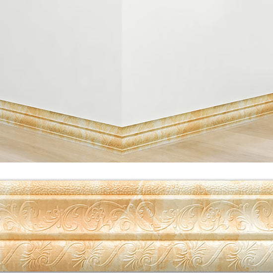 Modern PVC Baseboard Smooth Baseboard 3D Living Room Set of 1 - Clearhalo