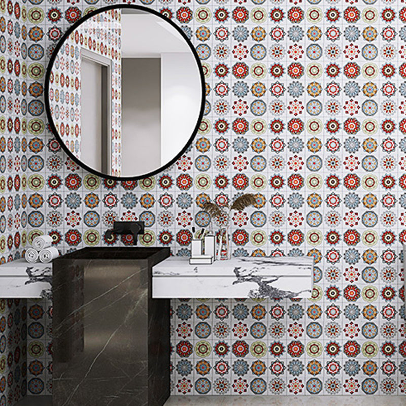 Modern Peel and Stick Tile Bathroom Single Tile Peel and Stick Tile Multi-Color 50-Piece Set Clearhalo 'Flooring 'Home Improvement' 'home_improvement' 'home_improvement_peel_stick_blacksplash' 'Peel & Stick Backsplash Tile' 'peel_stick_blacksplash' 'Walls & Ceilings' Walls and Ceiling' 6835425