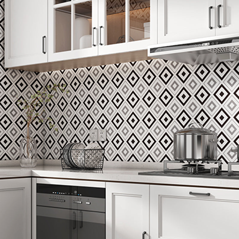 Modern Peel and Stick Tile Bathroom Single Tile Peel and Stick Tile Black Brown White 50-Piece Set Clearhalo 'Flooring 'Home Improvement' 'home_improvement' 'home_improvement_peel_stick_blacksplash' 'Peel & Stick Backsplash Tile' 'peel_stick_blacksplash' 'Walls & Ceilings' Walls and Ceiling' 6835436