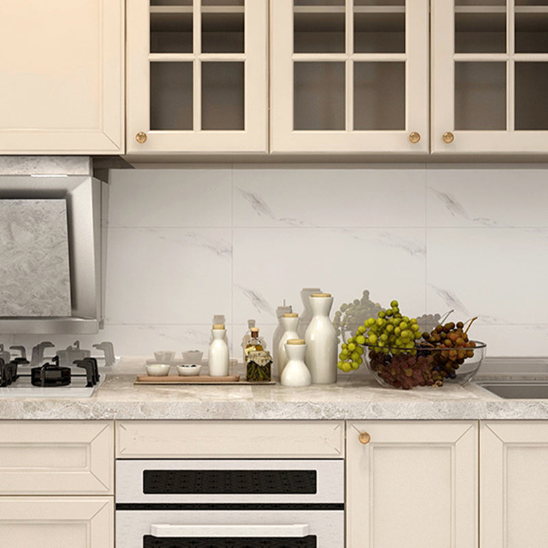 Modern Kitchen Backsplash Wallpaper Peel and Stick Field Tile Textured White 50-Piece Set Clearhalo 'Flooring 'Home Improvement' 'home_improvement' 'home_improvement_peel_stick_blacksplash' 'Peel & Stick Backsplash Tile' 'peel_stick_blacksplash' 'Walls & Ceilings' Walls and Ceiling' 6835663