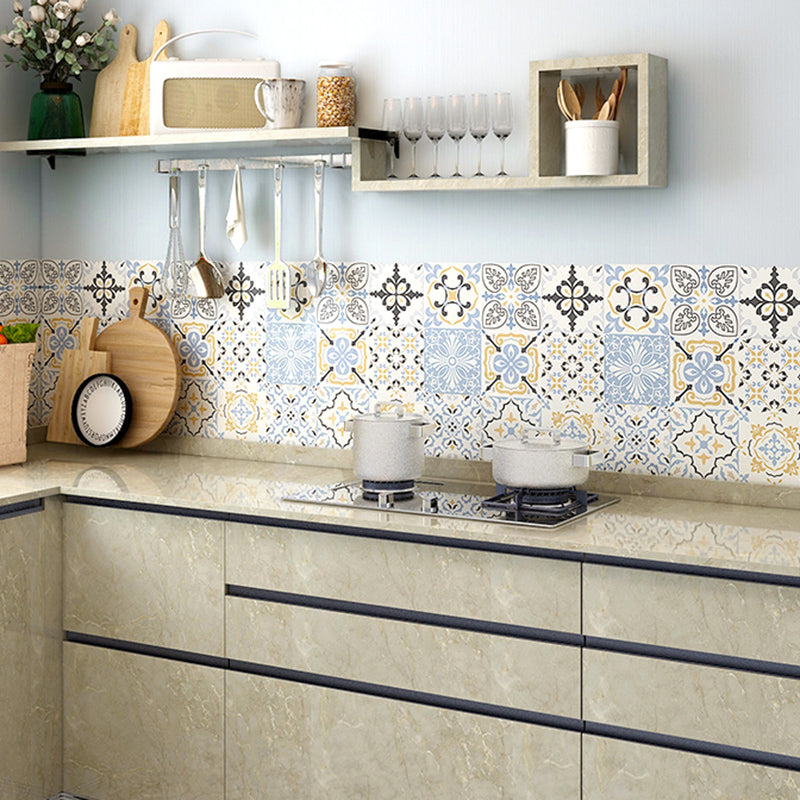 Modern Kitchen Backsplash Wallpaper Peel and Stick Field Tile Blue 50-Piece Set Clearhalo 'Flooring 'Home Improvement' 'home_improvement' 'home_improvement_peel_stick_blacksplash' 'Peel & Stick Backsplash Tile' 'peel_stick_blacksplash' 'Walls & Ceilings' Walls and Ceiling' 6835664