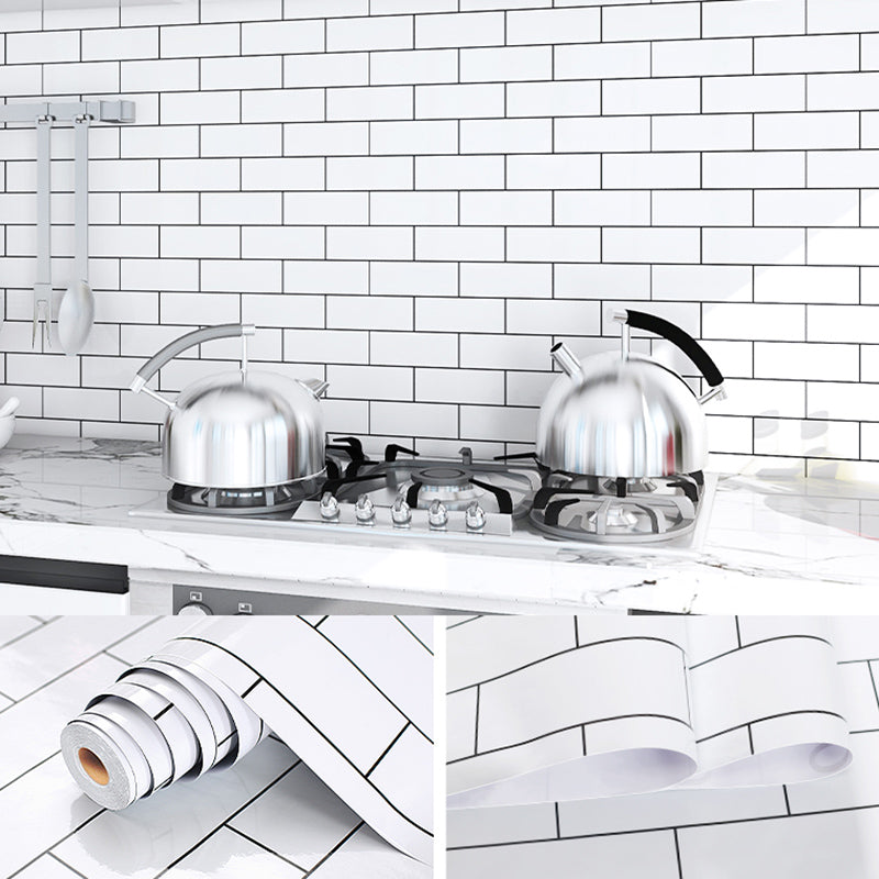 Modern Kitchen Backsplash Wallpaper Plaid Print Peel and Stick Backsplash Tile Clearhalo 'Flooring 'Home Improvement' 'home_improvement' 'home_improvement_peel_stick_blacksplash' 'Peel & Stick Backsplash Tile' 'peel_stick_blacksplash' 'Walls & Ceilings' Walls and Ceiling' 6835666