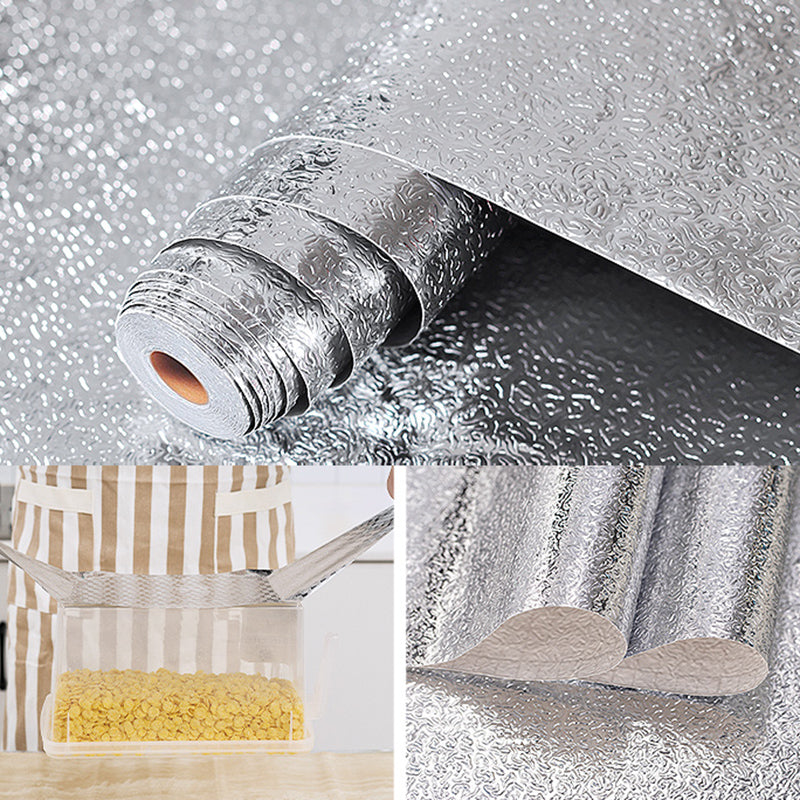 Modern Kitchen Backsplash Wallpaper Plaid Print Peel and Stick Backsplash Tile Grey 394"L x 24"W Clearhalo 'Flooring 'Home Improvement' 'home_improvement' 'home_improvement_peel_stick_blacksplash' 'Peel & Stick Backsplash Tile' 'peel_stick_blacksplash' 'Walls & Ceilings' Walls and Ceiling' 6835680