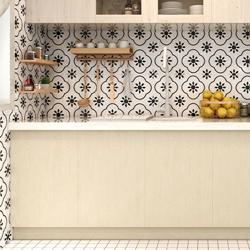Classical Kitchen Backsplash Tile Plaid Pattern Peel and Stick Backsplash Tile Black White 60-Piece Set Clearhalo 'Flooring 'Home Improvement' 'home_improvement' 'home_improvement_peel_stick_blacksplash' 'Peel & Stick Backsplash Tile' 'peel_stick_blacksplash' 'Walls & Ceilings' Walls and Ceiling' 6835737