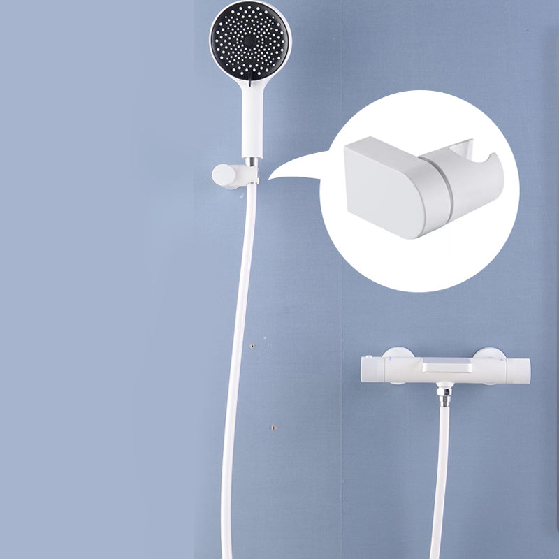 Waterfall Tub Filler Copper Wall-Mounted Double Knob Handle Tub Filler with Handshower White Hand Shower Included Risers Not Included Clearhalo 'Bathroom Remodel & Bathroom Fixtures' 'Bathtub Faucets' 'bathtub_faucets' 'Home Improvement' 'home_improvement' 'home_improvement_bathtub_faucets' 6835748