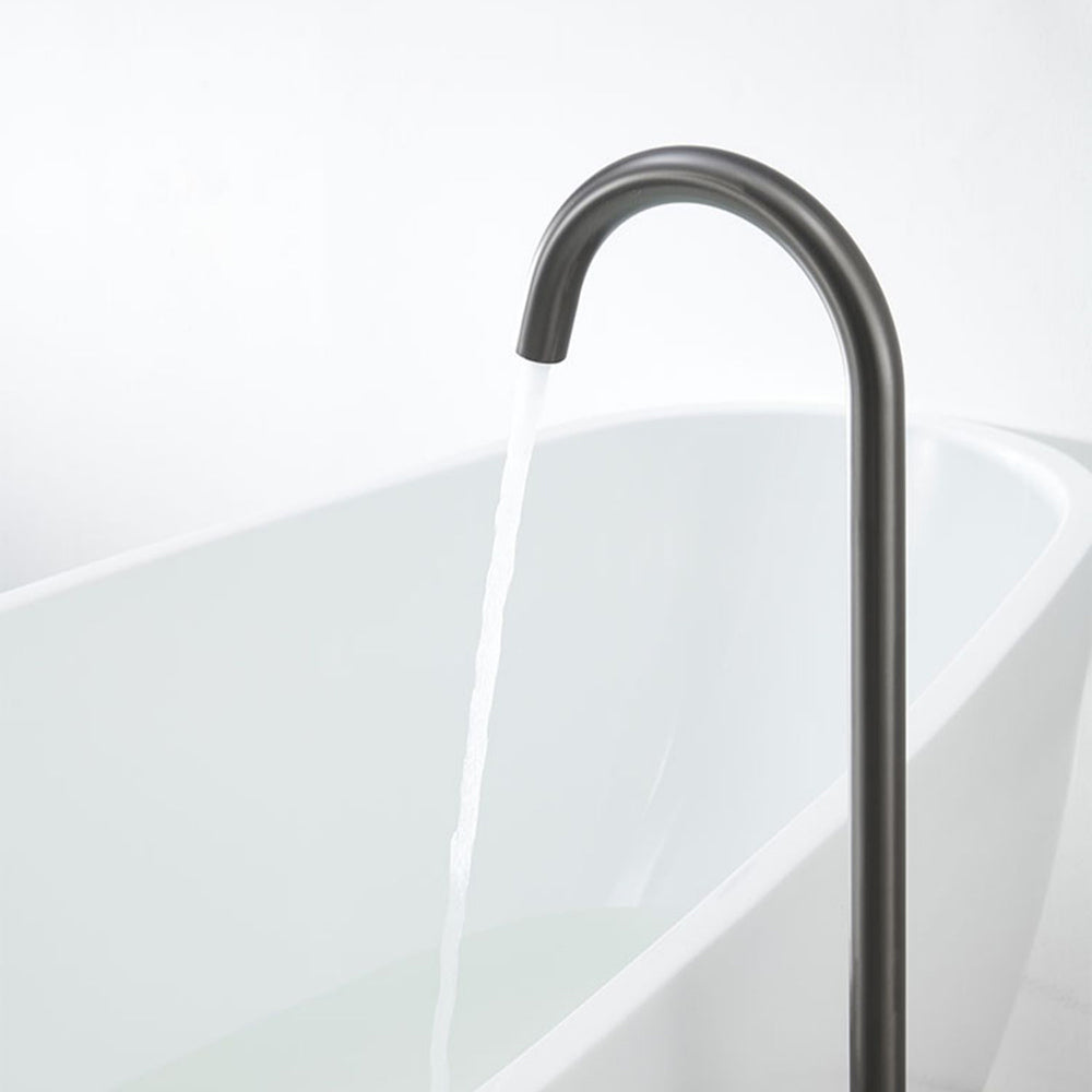 Floor Standing Faucet Industrial Style Handle Bathtub Faucet Clearhalo 'Bathroom Remodel & Bathroom Fixtures' 'Bathtub Faucets' 'bathtub_faucets' 'Home Improvement' 'home_improvement' 'home_improvement_bathtub_faucets' 6835863