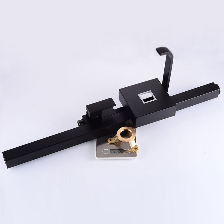 Modern Bathroom Faucet Floor Mounted Rod Handle Bathtub Faucet Clearhalo 'Bathroom Remodel & Bathroom Fixtures' 'Bathtub Faucets' 'bathtub_faucets' 'Home Improvement' 'home_improvement' 'home_improvement_bathtub_faucets' 6835933