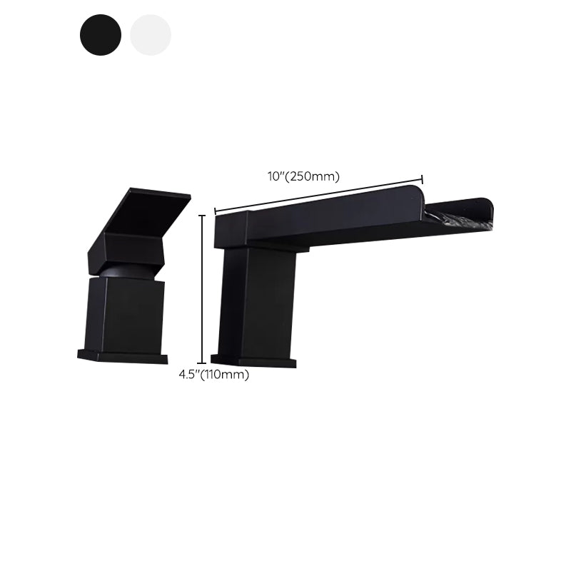 Modern Full Copper Deck Mounted Bath Faucet Trim Fixed Split Faucet Set Clearhalo 'Bathroom Remodel & Bathroom Fixtures' 'Bathtub Faucets' 'bathtub_faucets' 'Home Improvement' 'home_improvement' 'home_improvement_bathtub_faucets' 6835967
