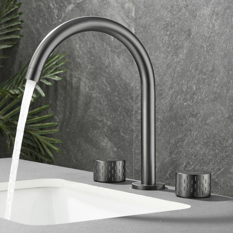 Modern Bathroom Faucet Two Handle Temperature Control Bathtub Faucet Clearhalo 'Bathroom Remodel & Bathroom Fixtures' 'Bathtub Faucets' 'bathtub_faucets' 'Home Improvement' 'home_improvement' 'home_improvement_bathtub_faucets' 6835999
